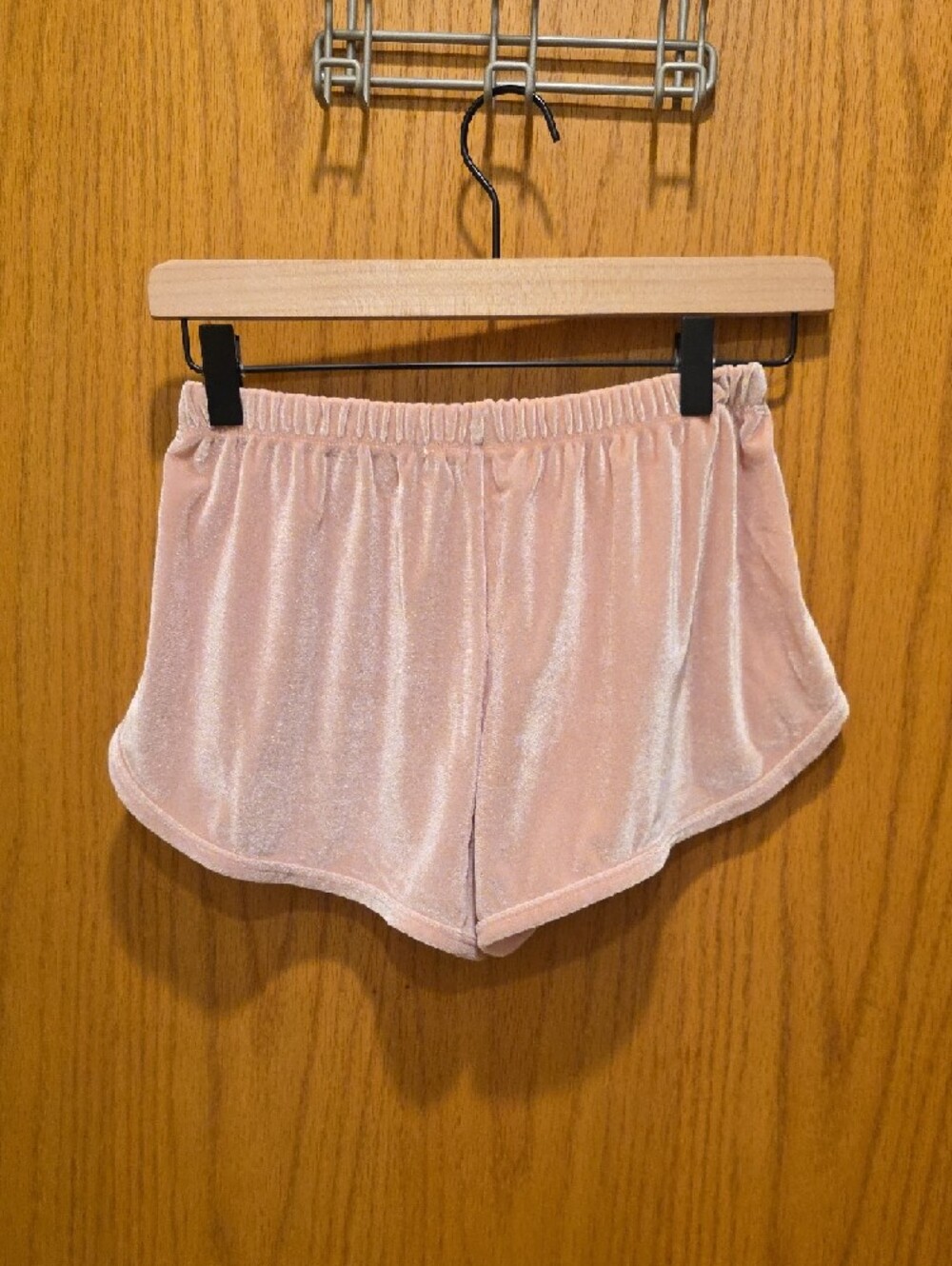 Brandy Melville Pink and Light Blue Velour Lounge Shorts (24 In Waist) - Picture 4 of 9